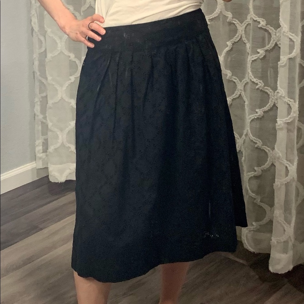 Cotton Eyelet Fully Lined Skirt